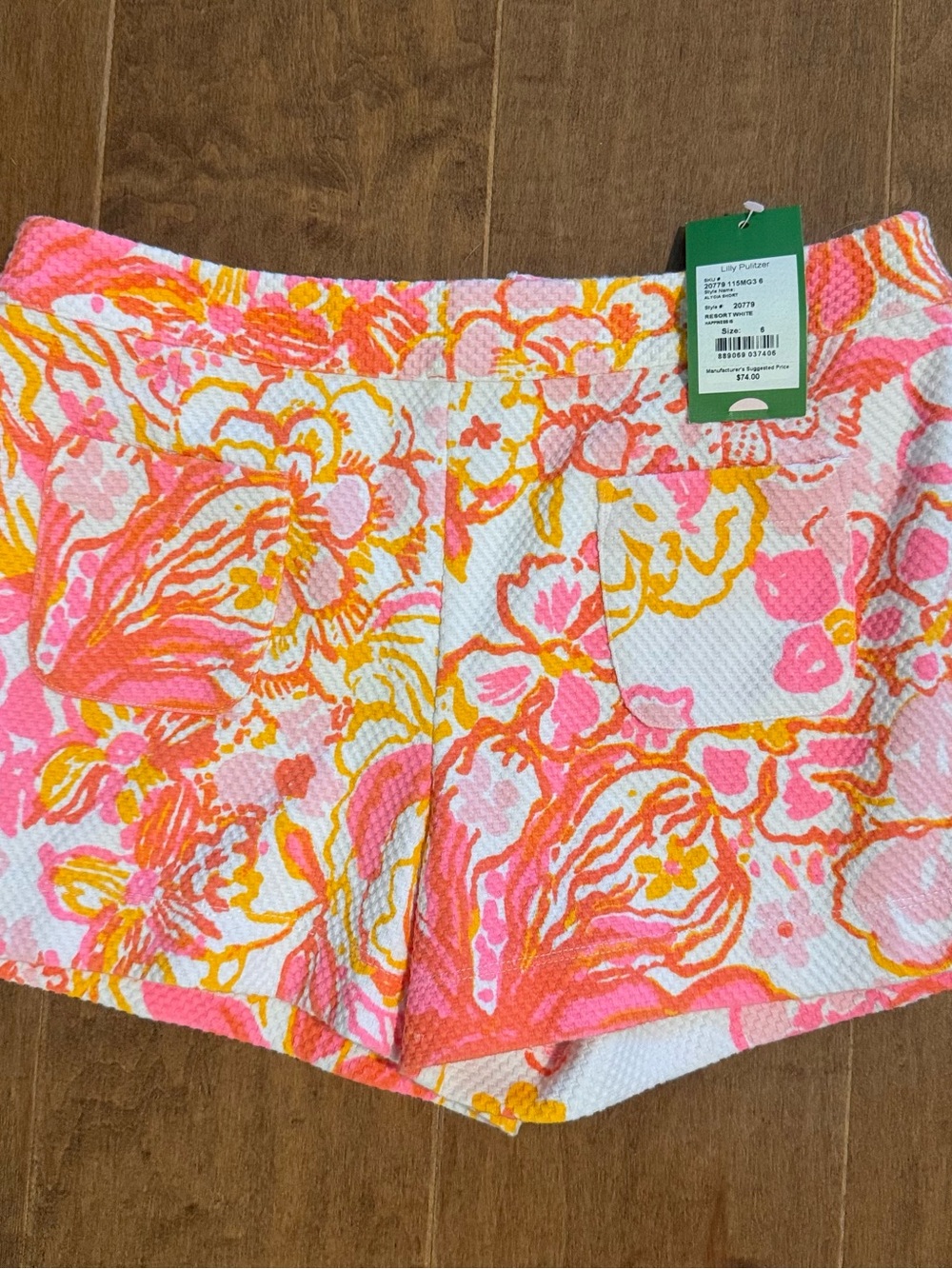 Lilly Pulitzer Pink & Yellow Floral Women's Shorts size 6 NWT